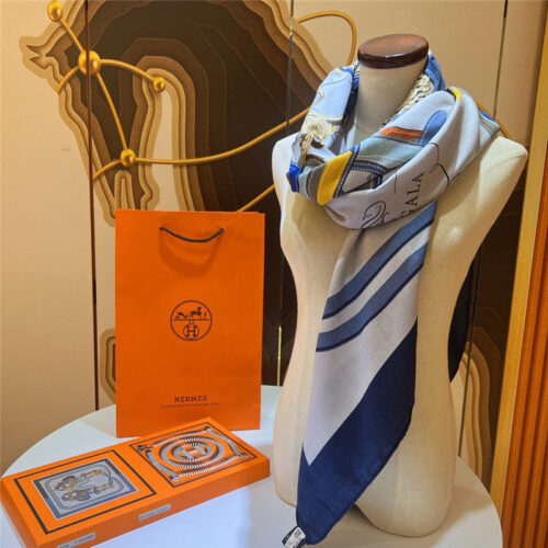 High Quality Luxury Hermes Reins Applique Pique” 140 Cm Shawl – Style 26244 product detail