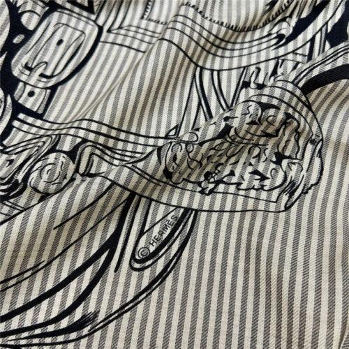 High Quality Luxury Hermes Reins Applique Pique” 140 Cm Shawl product detail