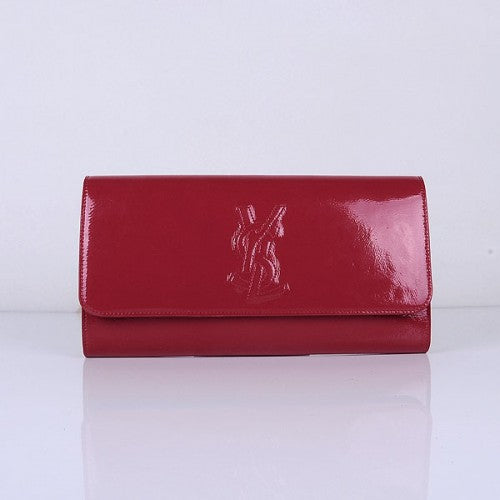High Quality Luxury Yves Saint Laurent Lady Patent Leather Purse Red 39321
