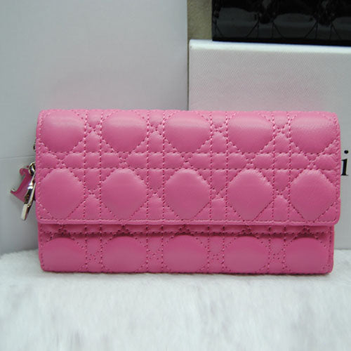 High Quality Luxury Dior Wallet Cd086 Pink In Sheepskin Leahter