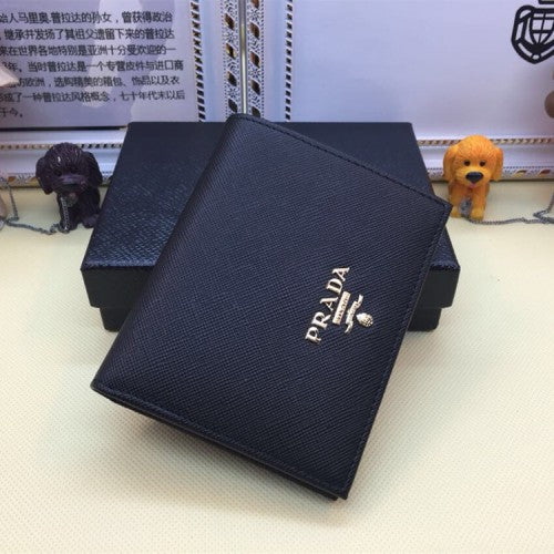 High Quality Luxury Prada 1M0204 Bifold Small Wallet Saffiano Leather Black