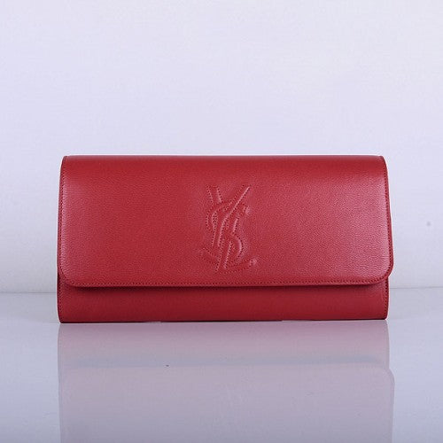 High Quality Luxury Yves Saint Laurent Lady Lambskin Leather Purse Red 39321