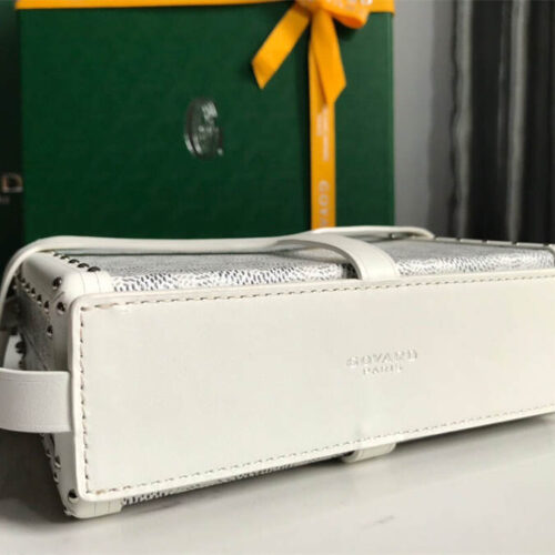 Goyard minaudiere handbag hand studded canvas head leather product photo 3