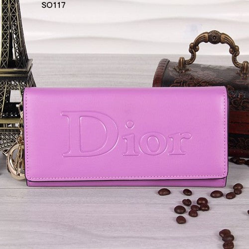 High Quality Luxury Christian Dior Purple Flap Wallet 117
