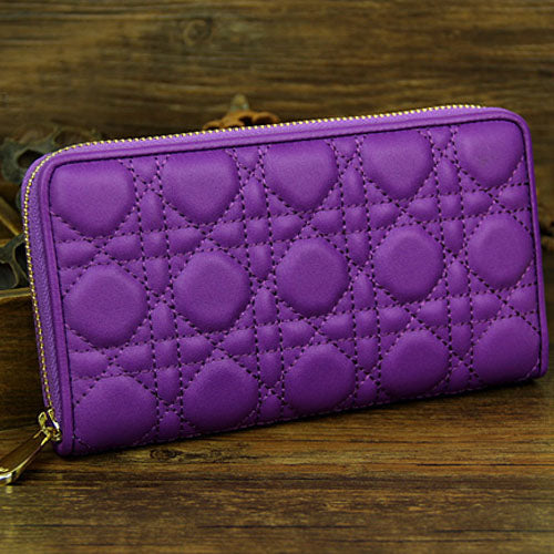 High Quality Luxury Lady Dior Escapade Wallet Sheepskin Leahter D0082 Purple