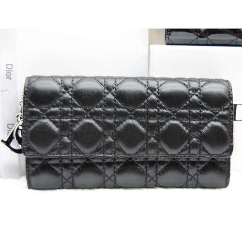 High Quality Luxury Dior Wallet Cd086 Black In Sheepskin Leahter