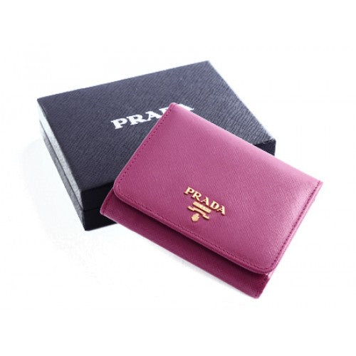 High Quality Luxury Prada 1M0176 Wallets In Purplish Red