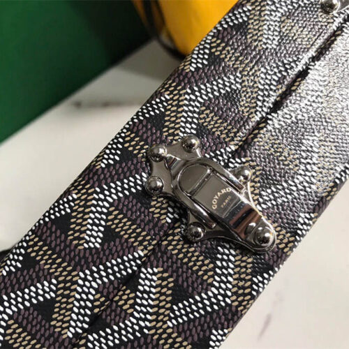 Goyard minaudiere handbag hand studded canvas head leather product photo 7