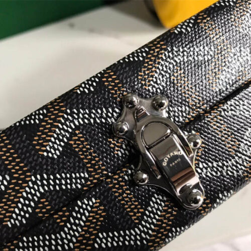 Goyard minaudiere handbag hand studded canvas head leather product photo 7