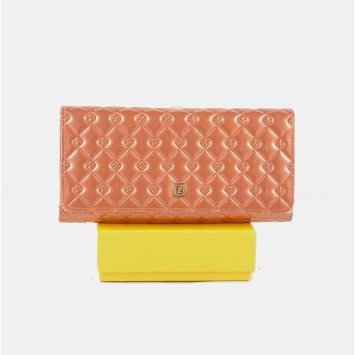 High Quality Luxury Fendi Red Purple Patent Leather Fashion Long Wallet