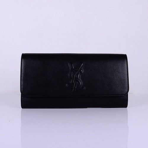 High Quality Luxury Yves Saint Laurent Lady Lambskin Leather Purse Black 39321