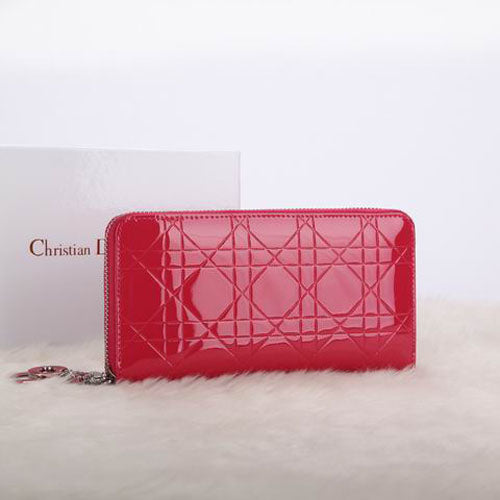 High Quality Luxury Dior Escapade Wallet In Patent Leahter D0811 Red