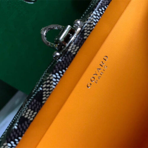 Goyard minaudiere handbag hand studded canvas head leather product photo 8