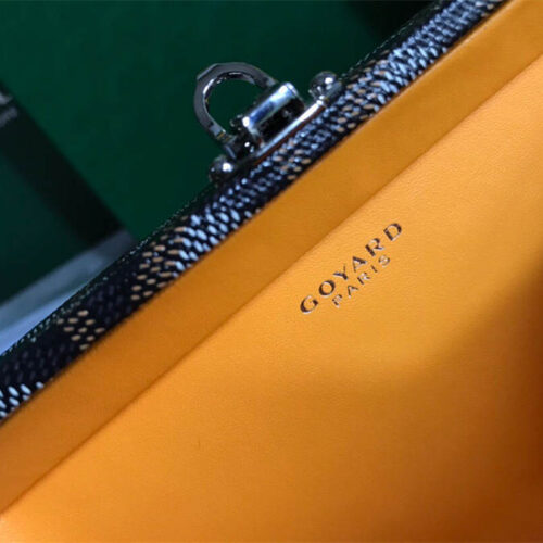 Goyard minaudiere handbag hand studded canvas head leather product photo 8