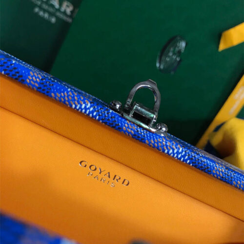 Goyard minaudiere handbag hand studded canvas head leather product photo 8