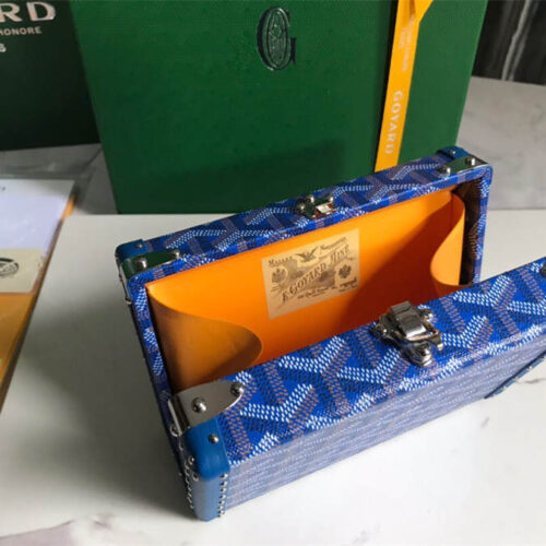 Goyard minaudiere handbag hand studded canvas head leather product photo 9