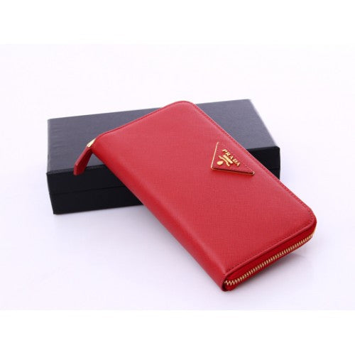 High Quality Luxury Prada-1M0506-Wallets-In-Bright-Red
