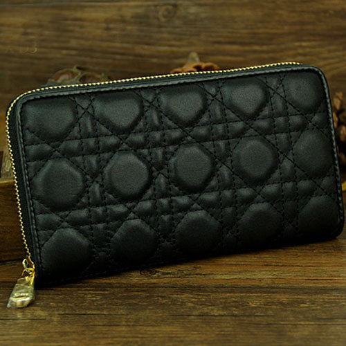 High Quality Luxury Lady Dior Escapade Wallet Sheepskin Leahter D0082 Black