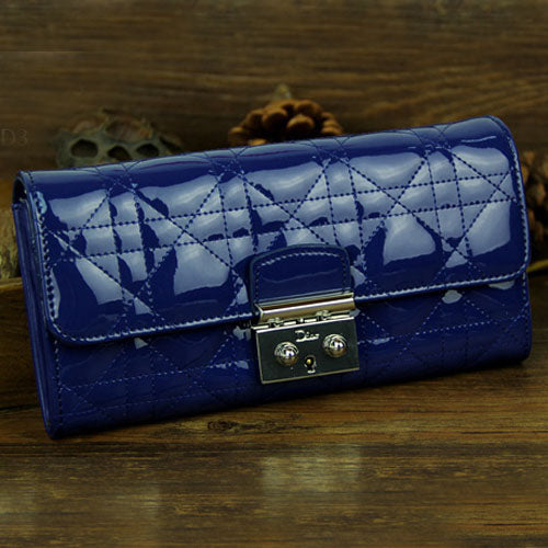 High Quality Luxury Dior Flap Wallet 9002 Blue