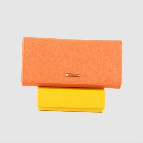 High Quality Luxury Fendi Orange Cross Veins Leather Long Wallet