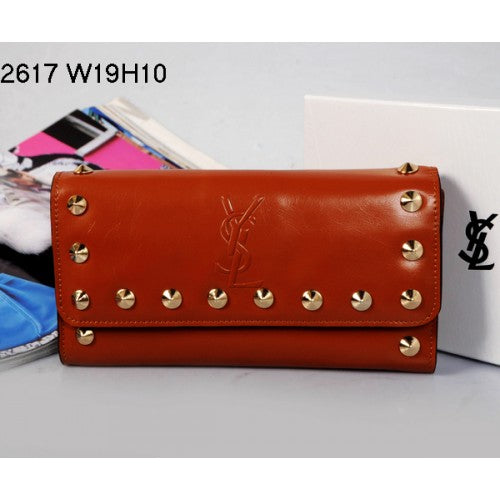 High Quality Luxury Yves Saint Laurent Flap Wallet Earth Yellow 2671