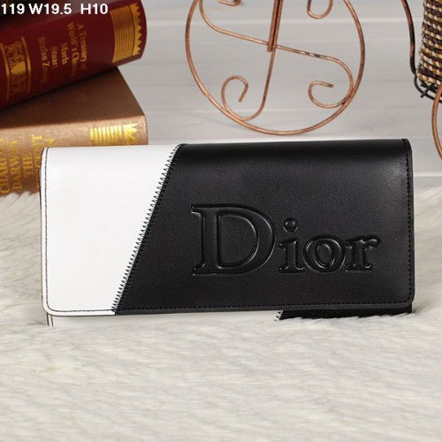 High Quality Luxury Christian Dior Multicolor Black/White Flap Wallet 119