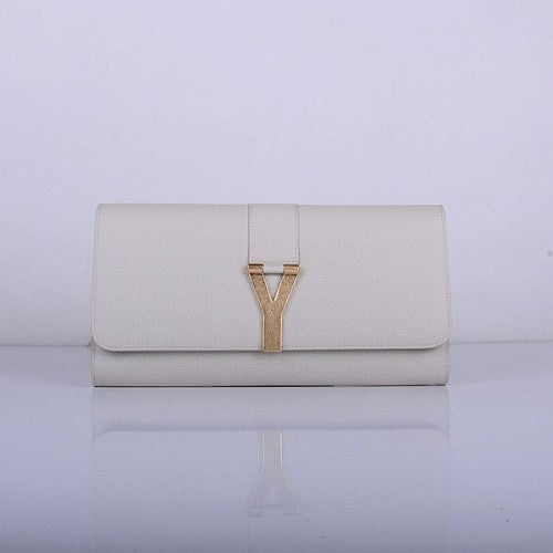 High Quality Luxury Yves Saint Laurent Lady Genuine Leather Purse Beige 39321