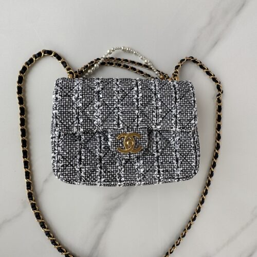 Chanel Mini Flap Tweed Imitation Pearls Bag product photo 9