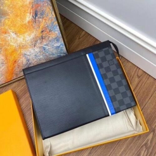 High Quality Luxury Louis Vuitton Pochette Voyage MM Epi Damier Graphite M56827 Blv894