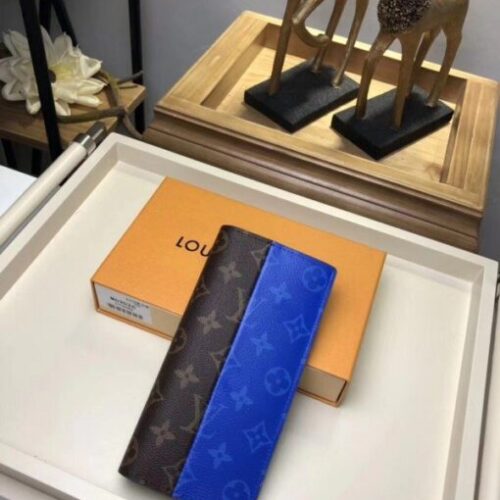 High Quality Luxury Louis Vuitton Brazza Wallet Monogram Pacific Blue M63026 Blv1096