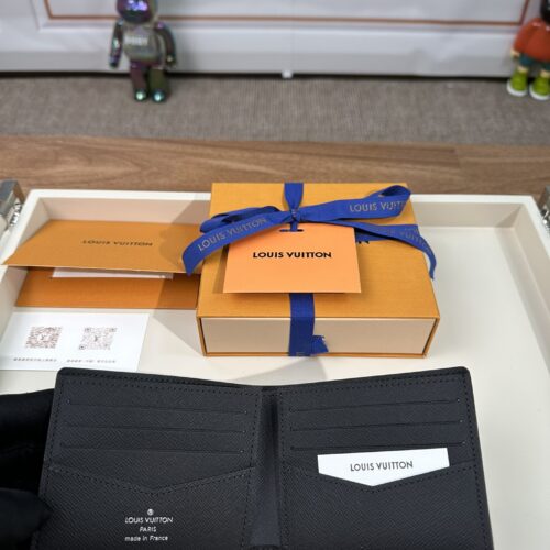 High Quality Luxury Louis Vuitton Monogram Eclipse Canvas Slender Wallet Black M62294 product detail