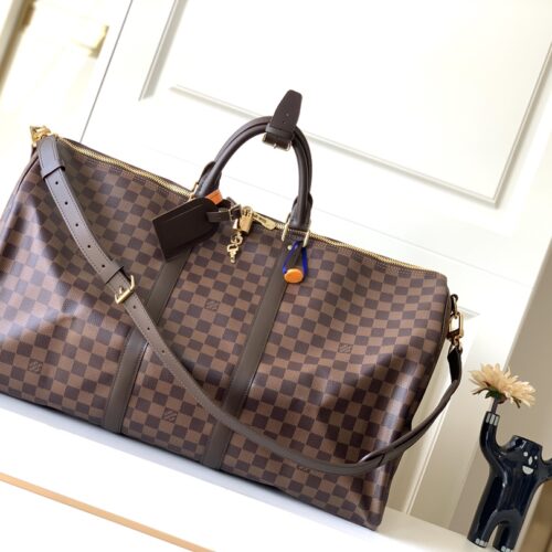 LOUIS VUITTON Boston Bag Damier Keepall Bandouliere 55 N41414 EbeneMen’s Women’s product photo 1