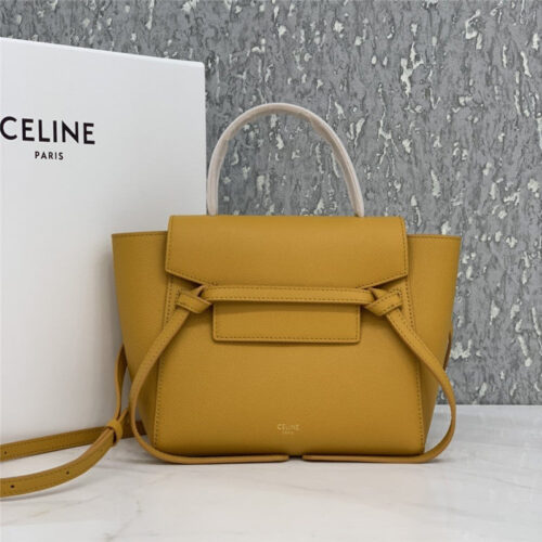 High Quality Luxury Celine Belt Nano Bag Yellow
