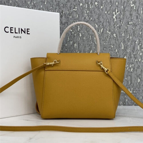 High Quality Luxury Celine Belt Nano Bag Yellow alternate view