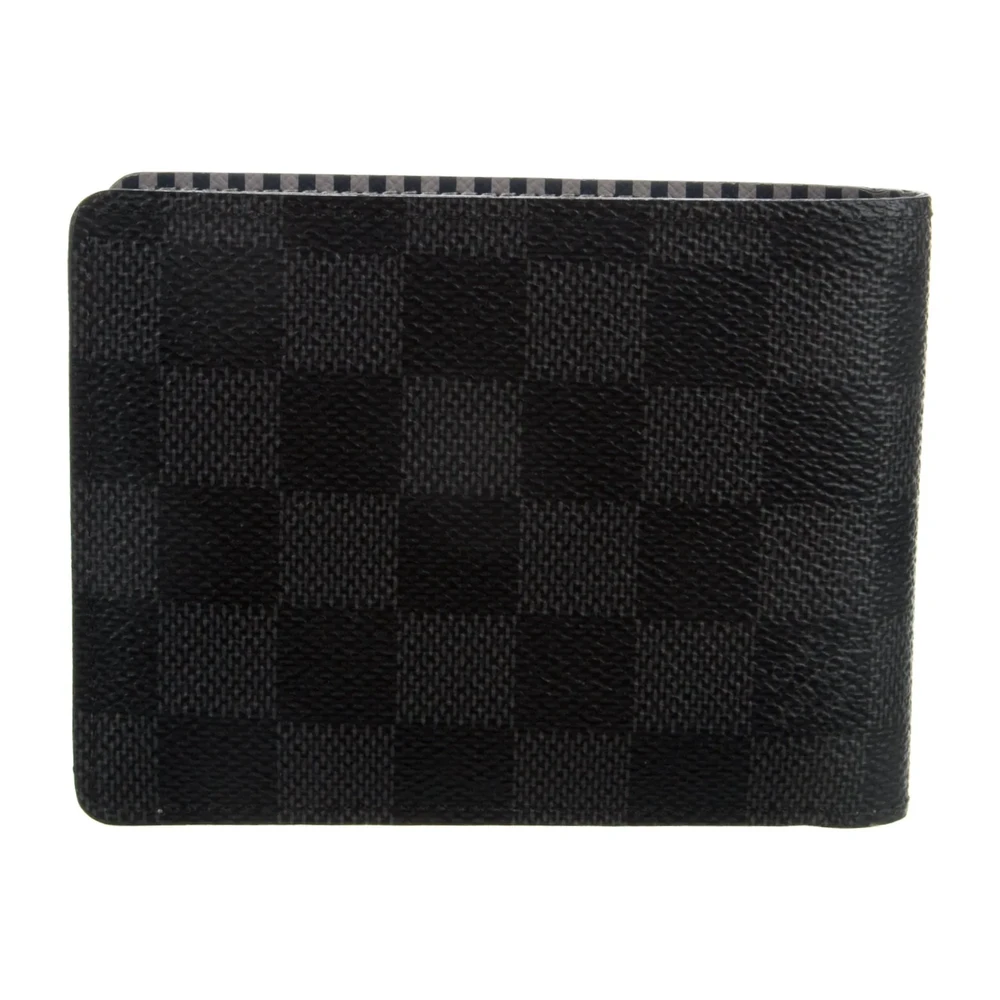 1:1 Mirror Quality Replica Louis Vuitton Bifold Wallet Black Canvas Design