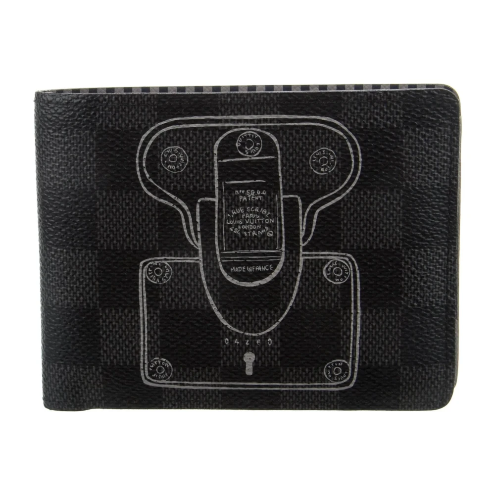 1:1 Mirror Quality Replica Louis Vuitton Bifold Wallet Black Canvas Design - Image 3