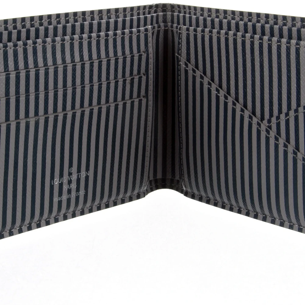 1:1 Mirror Quality Replica Louis Vuitton Bifold Wallet Black Canvas Design - Image 2