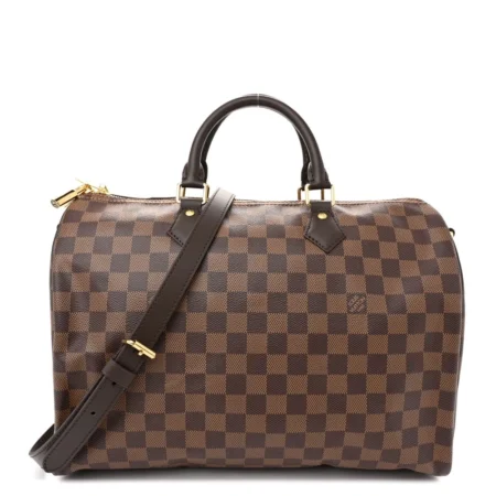 Louis Vuitton Damier Ebene Speedy Replica with Gold Hardware