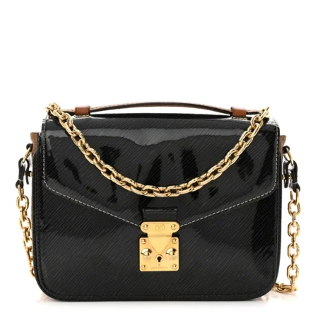 Louis Vuitton Marine Shiny Epi Leather & Reverse Monogram Canvas Mini Pochette Metis Gold Hardware Reps