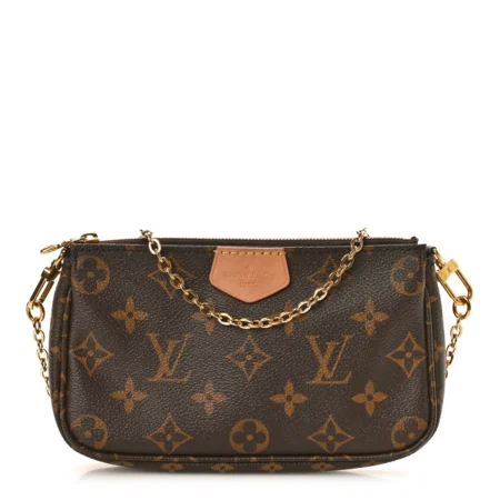 LV Monogram Canvas Multi Pochette Accessories Mini Pochette Gold Reps