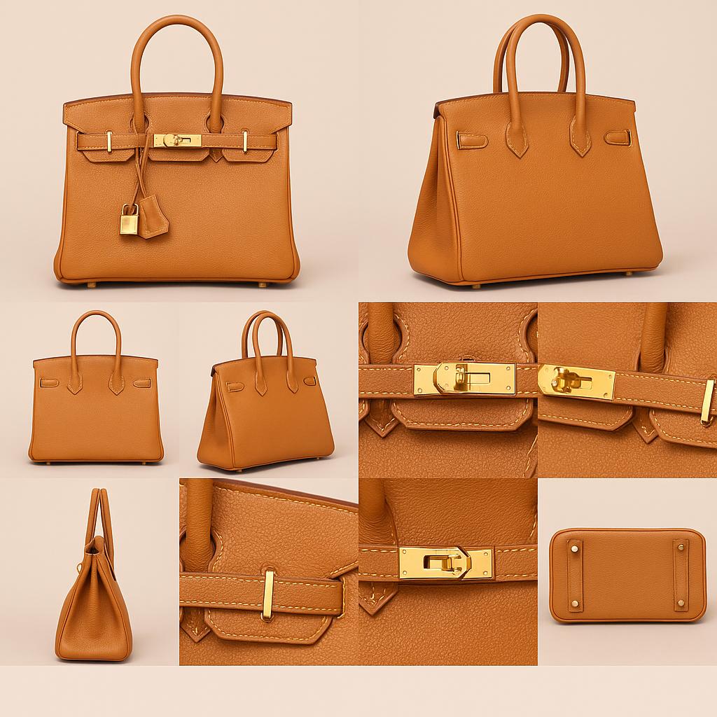 Best Replica Fake Hermes Birkin Gold Evercolor Leather Fully Handmade - Image 2