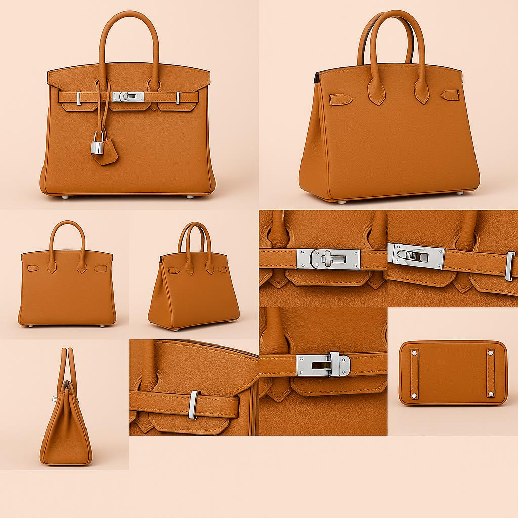 Best Replica Fake Hermes Birkin Gold Evercolor Leather Fully Handmade - Image 3