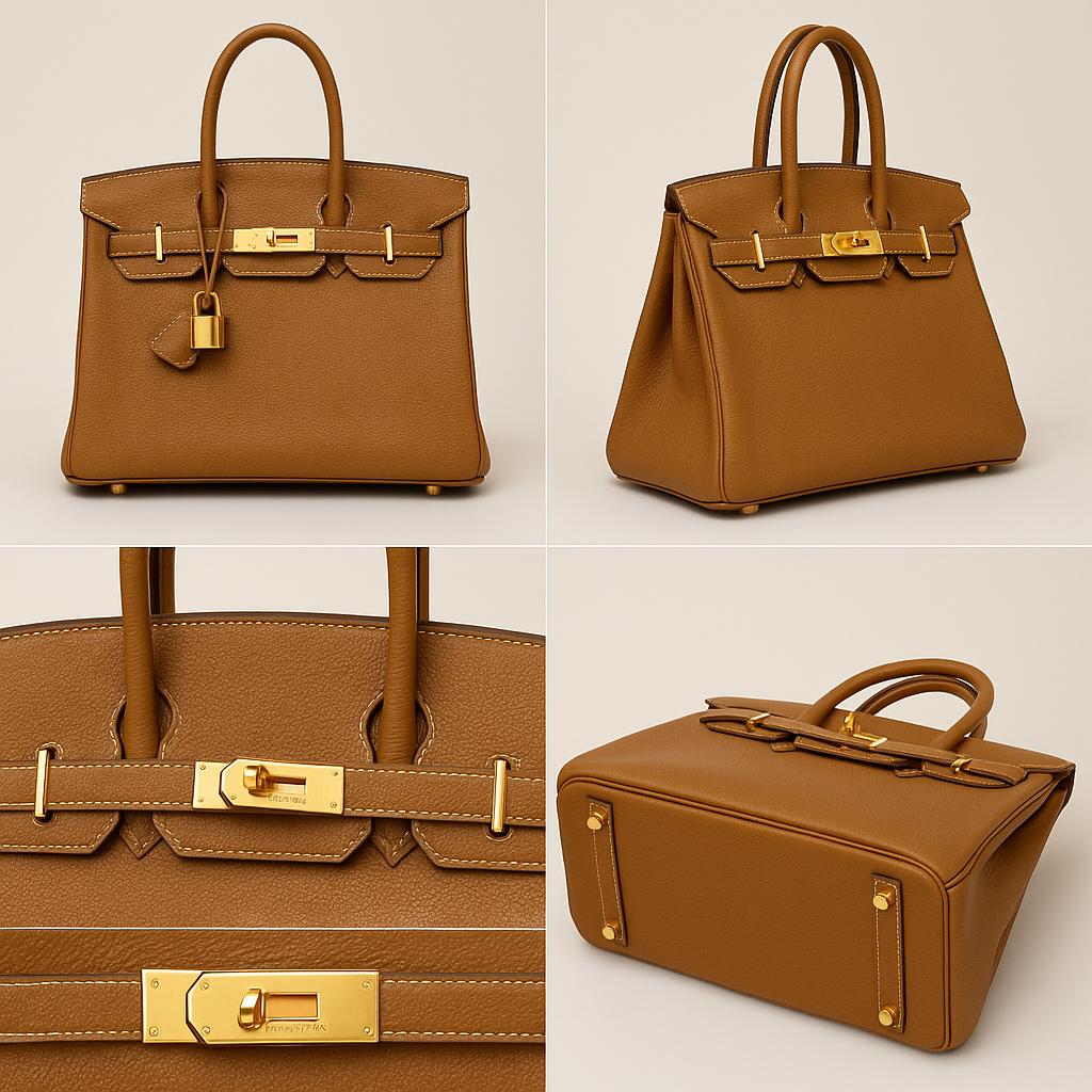 Hermes Birkin Gold Chevre Mysore Leather Full Handmade Top Tier Copy - Image 3