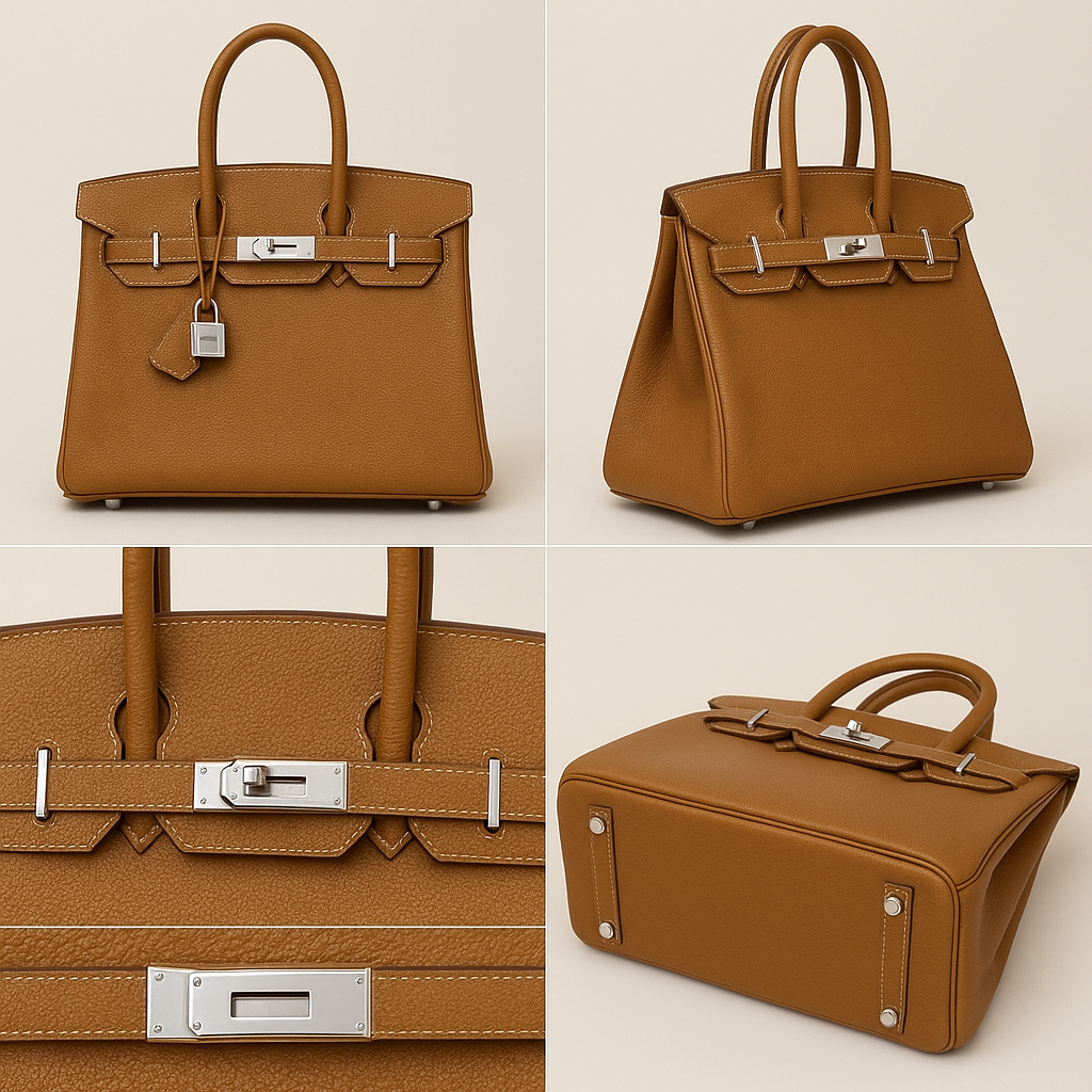 Hermes Birkin Gold Chevre Mysore Leather Full Handmade Top Tier Copy - Image 2