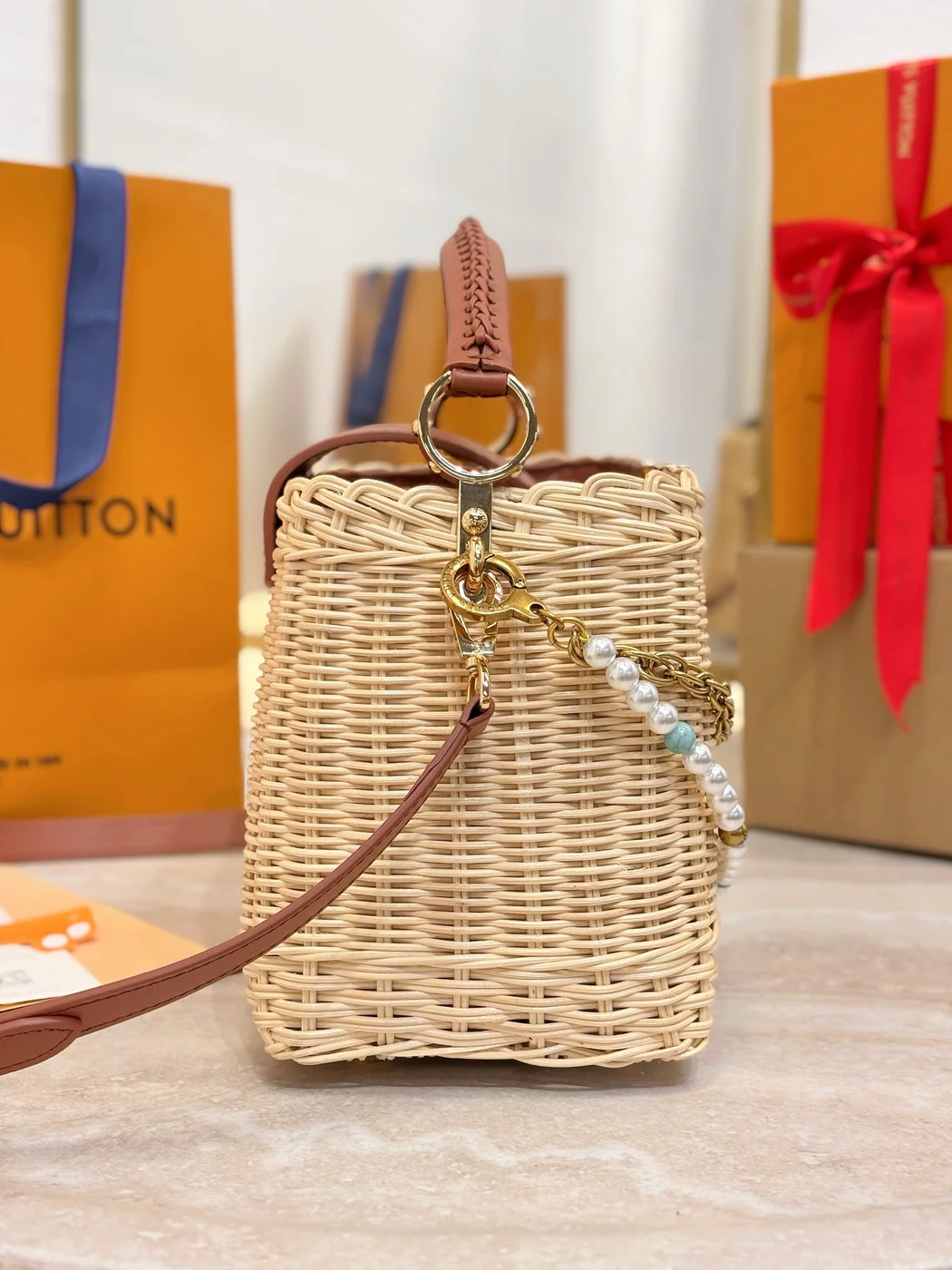 Louis Vuitton Capucines BB Handbag Brown Beige product view 5