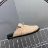 Hermès Women Beige Suede Leather Slippers product view 2