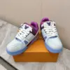 Louis Vuitton Women Blue White Leather Sneakers product view 6