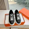 Hermès Women Black Leather Sneakers With Buckle Strap product view 3