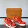 Louis Vuitton Men Orange Suede And Mesh Sneakers product view 5