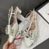 Valentino Women White Leather Bow Embellished Flats product view 6
